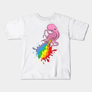 Octopus with Rainbow Kids T-Shirt